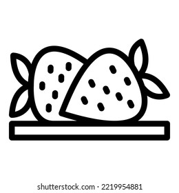 Fondue strawberry icon outline vector. Chocolate food. Pot cheese