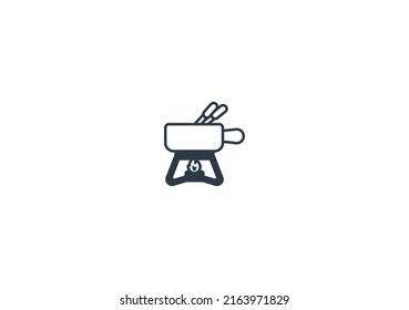 Fondue vector flat emoticon. Isolated Fondue emoji illustration. Fondue icon