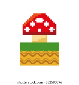 fongus game pixelated icon vector illustration design