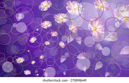 Fons vector circles and flowers