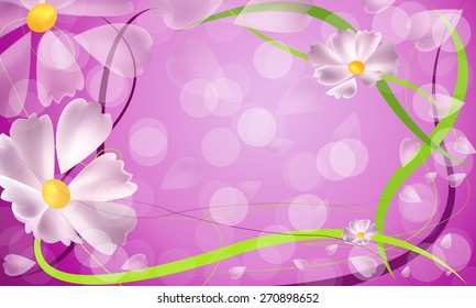 Fons vector circles and flowers