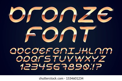Font 80s vector. Gradient sunset, color transition, retro wave. Set of vector letters in retro style. Game design.