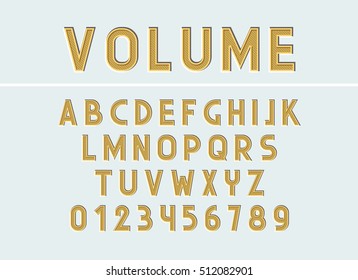 Font and abc letters print typography vector Illustration. Retro type font, vintage alphabet. Font english lowercase letters