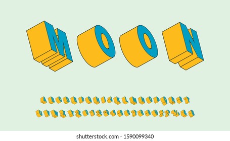 font abstract modern style and old style typeface vector Typography creative font design 3d font