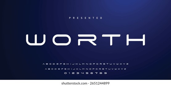 Alfabeto de fonte moderno criativo com pontos pretos, letras A, B, C, D, E, F, G, H, I, J, K, L, M, N, O, P, Q, R, S, T, V, W, X, Y, Z e algarismos 0, 1, 2, 3, 4, 5, 6, 7, 8, 9, ilustração vetorial 10EPS