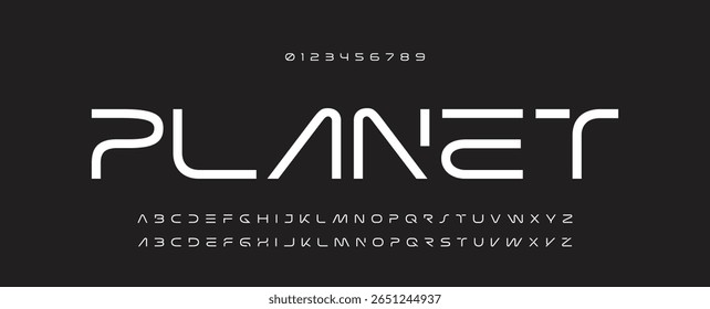 Alfabeto de fonte moderno criativo com pontos pretos, letras A, B, C, D, E, F, G, H, I, J, K, L, M, N, O, P, Q, R, S, T, V, W, X, Y, Z e algarismos 0, 1, 2, 3, 4, 5, 6, 7, 8, 9, ilustração vetorial 10EPS