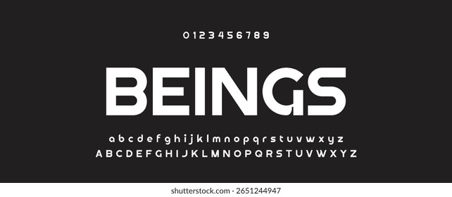 Font alphabet creative modern with black dots, letters A, B, C, D, E, F, G, H, I, J, K, L, M, N, O, P, Q, R, S, T, U, V, W, X, Y, Z and numerals 0, 1, 2, 3, 4, 5, 6, 7, 8, 9, vector illustration 10EPS