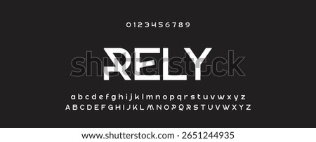 Font alphabet creative modern with black dots, letters A, B, C, D, E, F, G, H, I, J, K, L, M, N, O, P, Q, R, S, T, U, V, W, X, Y, Z and numerals 0, 1, 2, 3, 4, 5, 6, 7, 8, 9, vector illustration 10EPS