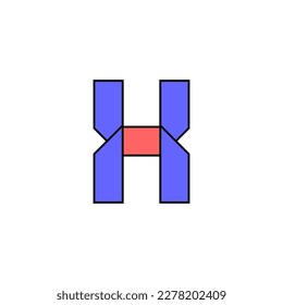 Font alphabet folded from colored paper, letter x, made in multi-colored ribbon, vector illustration 10EPS