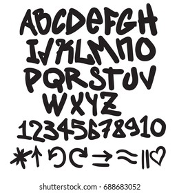 Font alphabet graffiti