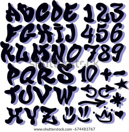 font alphabet graffiti stock vektorgrafik lizenzfrei 674483767 alphabet graffiti