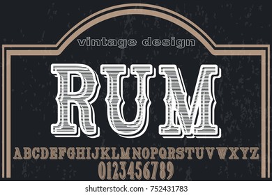 font alphabet handcrafted vector named rum
