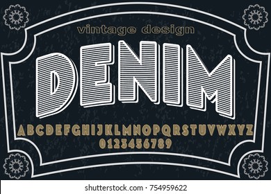 font alphabet handcrafted vector named denim