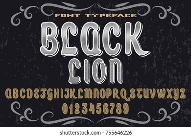 font alphabet handcrafted vector named black lion