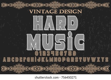 font alphabet handcrafted vector named hard music