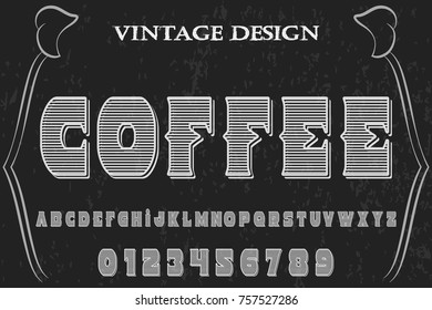font alphabet handcrafted vector named coffee