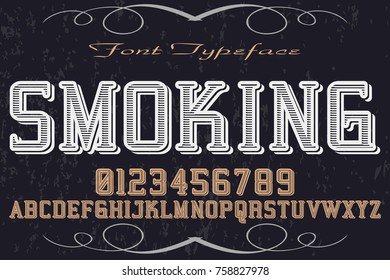 Font Alphabet Handcrafted Vector Named Smoking Stock Vector (Royalty ...