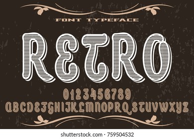 font alphabet handcrafted vector named retro