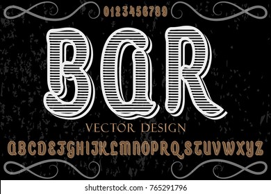 font alphabet handcrafted vector named bar