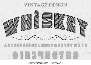 Font alphabet handcrafted vector script  design,handwritten named whiskey and label design