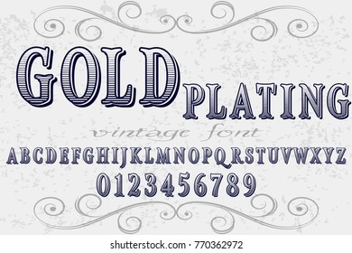 Font alphabet handcrafted vector script  design,handwritten named gold plating and label design