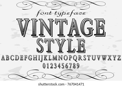 Font alphabet handcrafted vector vintage style
