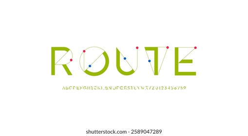 Font alphabet made multi-colored circle, letters from A to Z and numbers from 0 to 9, vector illustration 10EPS.