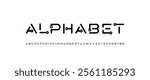 Font alphabet with multi-colored dots, letters A, B, C, D, E, F, G, H, I, J, K, L, M, N, O, P, Q, R, S, T, U, V, W, X, Y, Z and numerals 0, 1, 2, 3, 4, 5, 6, 7, 8, 9, vector illustration 10EPS.