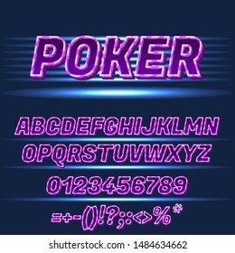 Font And Alphabet Poker, Casino Style. Text: POKER. Vector.