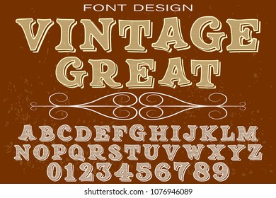 Font alphabet Script Typeface handcrafted handwritten vector label design named great