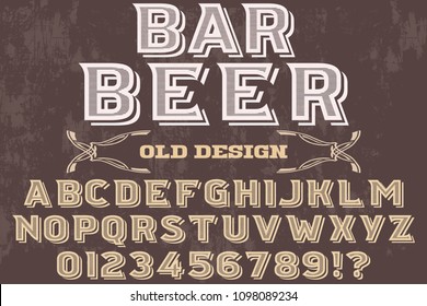 Font alphabet Script Typeface handcrafted Shadow Effect named bar beer