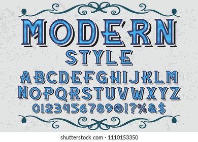 Font alphabet Script Typeface handcrafted  named vintage modern style