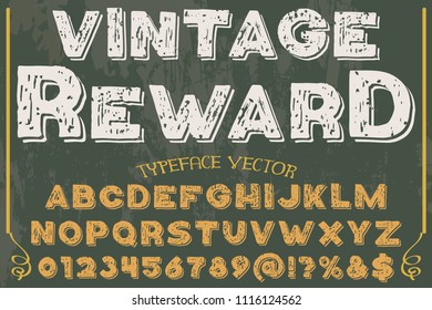 Font alphabet Script Typeface handcrafted  named vintage reward