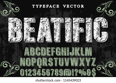 Font alphabet Script Typeface handcrafted  named vintage beatific