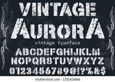 Font alphabet Script Typeface handcrafted handwritten vector label design named vintage aurora
