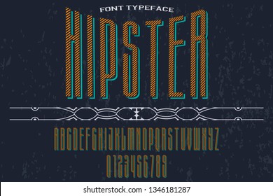 Font alphabet Script Typeface handcrafted handwritten vector label design hipster