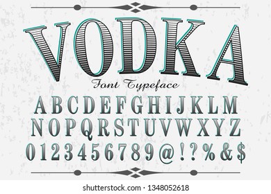 Font alphabet Script Typeface handcrafted handwritten vector label design vodka