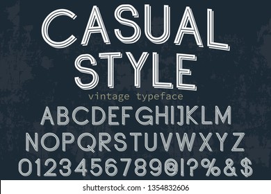 Font alphabet Script Typeface handcrafted handwritten vector label design casual style