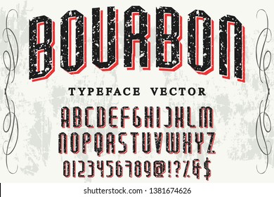 Font alphabet Script Typeface handcrafted handwritten vector label design named-bourbon