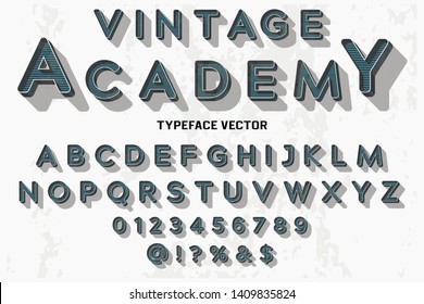 Font alphabet Script Typeface handcrafted handwritten vector label design old style.Shadow Effect.vintage Hand Drawn.Retro Typography.Vector Illustration.academy