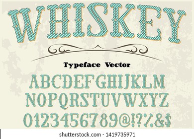 Font alphabet Script Typeface handcrafted handwritten vector label design old style.Shadow Effect.vintage Hand Drawn