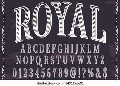 Font alphabet Script Typeface handcrafted handwritten vector label design old style.Shadow Effect.vintage Hand Drawn.Retro Typography.Vector Illustration.