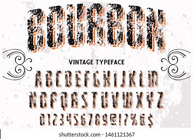 Font alphabet Script Typeface handcrafted handwritten vector label design old style.Shadow Effect.vintage Hand Drawn.Retro Typography.Vector Illustration.
