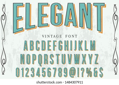 Font alphabet Script Typeface handcrafted handwritten vector label design old style.Shadow Effect.vintage Hand Drawn.Retro Typography.Vector Illustration.
