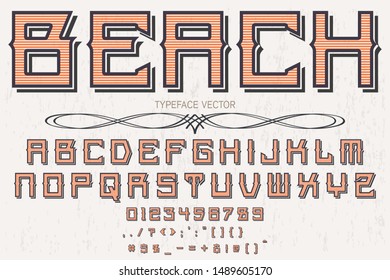 Font alphabet Script Typeface handcrafted handwritten vector label design old style.Shadow Effect.vintage Hand Drawn.Retro Typography.Vector Illustration.
