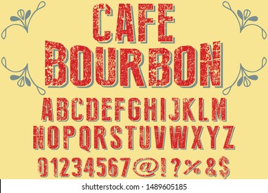 Font alphabet Script Typeface handcrafted handwritten vector label design old style.Shadow Effect.vintage Hand Drawn.Retro Typography.Vector Illustration.
