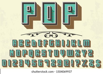 Font alphabet Script Typeface handcrafted handwritten vector label design old style.Shadow Effect.vintage Hand Drawn.Retro Typography.Vector Illustration.