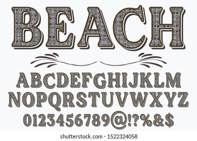 Font Alphabet Script Typeface Handcrafted Handwritten Vector Label Design Old Style.Shadow Effect.vintage Hand Drawn.Retro Typography.Vector Illustration.