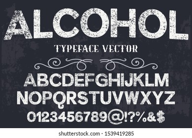 Font alphabet Script Typeface handcrafted handwritten vector label design old style. Shadow Effect.vintage Hand Drawn. Retro Typography. Vector Illustration.
