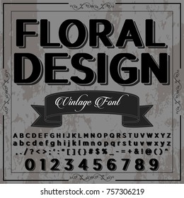 Font alphabet Script Typeface handcrafted handwritten vector design name Floral design